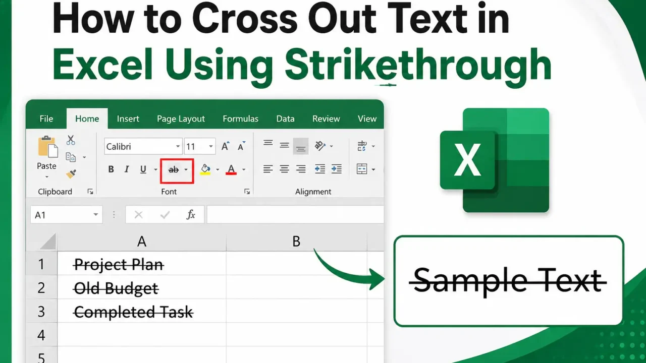 How to Cross Out Text in Excel Using Strikethrough