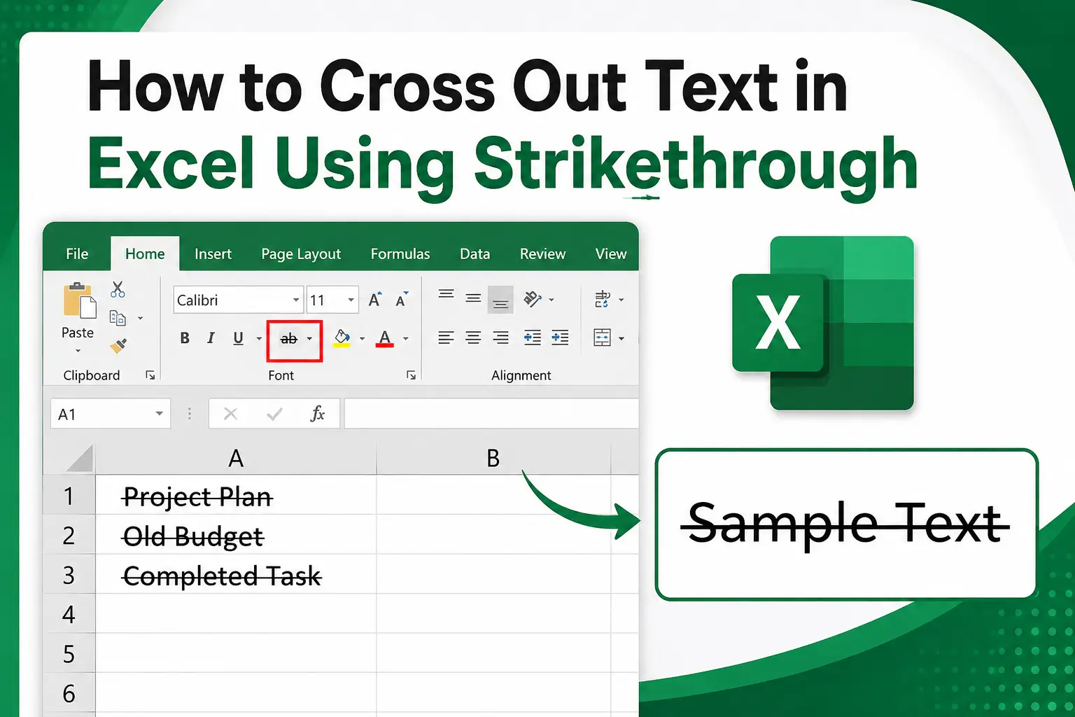 How to Cross Out Text in Excel Using Strikethrough